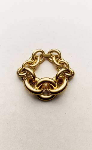 Saint Laurent Opyum Charm Bracelet In Brass - Gold | Editorialist
